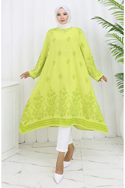 sefamerve Patterned Tunic 1012-02 Oil Green