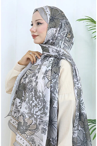 sefamerve Σάλι με λουλουδάτο σχέδιο Champs-Elysees 70319-10 Γκρι βιζόν