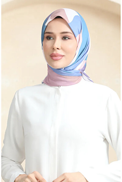 sefamerve Μαλακό κασκόλ με σχέδιο 70253-01 Powder Indigo