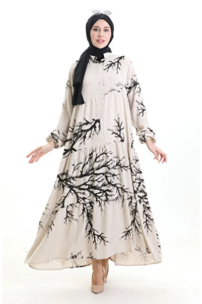 sefamerve فستان بنمط نصف زر 2110-04 أسود