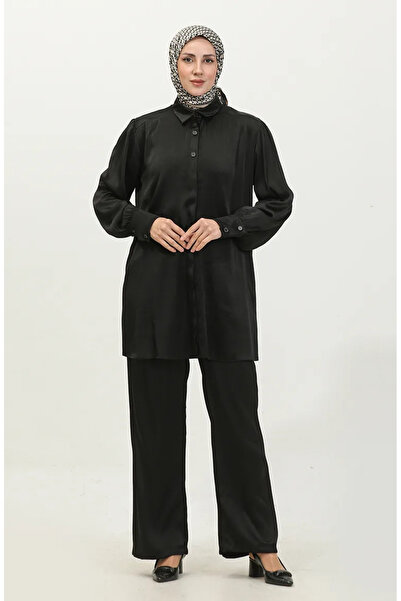 sefamerve Σετ μαύρο τουνίκ και παντελόνι - 11301-03