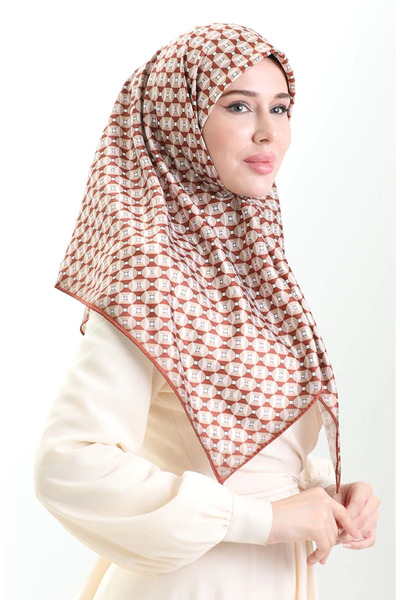 sefamerve Цифровий шарф 70307-06 Коричневий