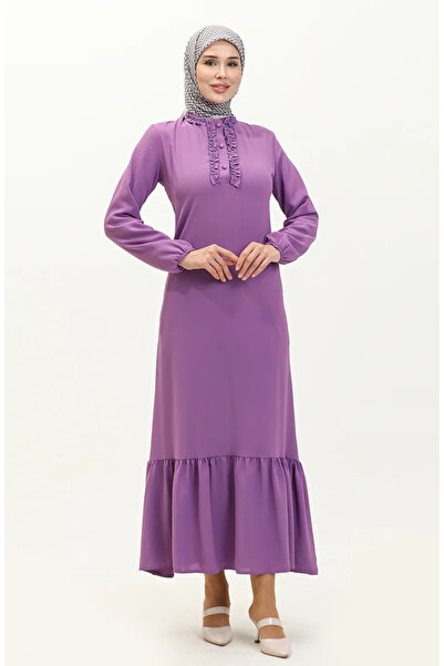 sefamerve Φόρεμα λιλά Aerobin Fabric Ruffle - 1006-07