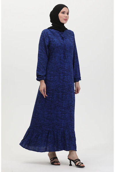 sefamerve Saks Viscose Long Sleeve Dress - 6677-02