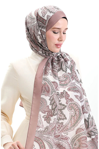 sefamerve Μαλακό σάλι με έθνικ σχέδια 70296-13 Καφές γάλακτος