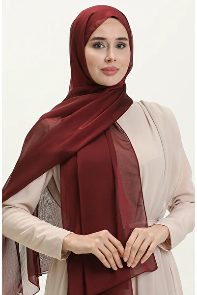 sefamerve Aymina Janjan Şifon Şal 7586-01 Bordo