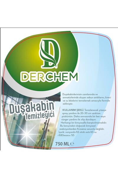 DERCHEM DUŞAKABİN TEMİZLEYİCİ 750 ML