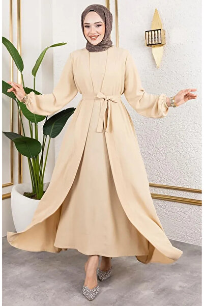 sefamerve Set Abaya Nobil 0336-01 Bej