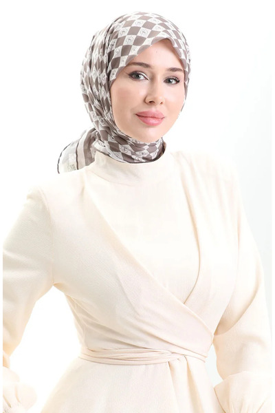 sefamerve Μαλακό κασκόλ με σχέδιο 70294-07 Toprak