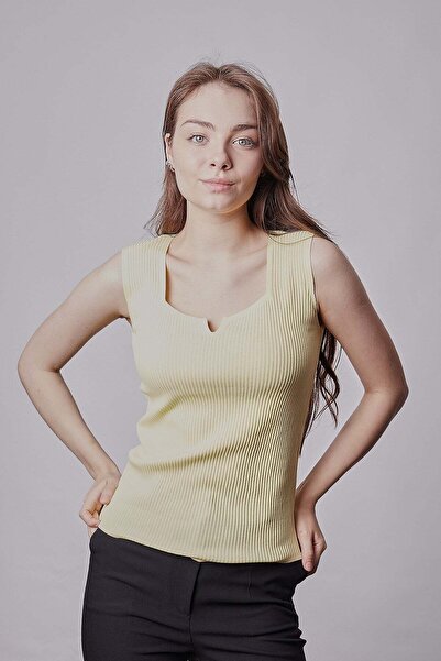 Jument Women's Stretch Fabric Stretchy Knitwear Square Neck Ribbed Knit Body ...