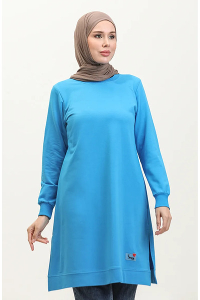 sefamerve Μπλε αθλητικό τουνίκ με δύο κλωστές - 9104-02