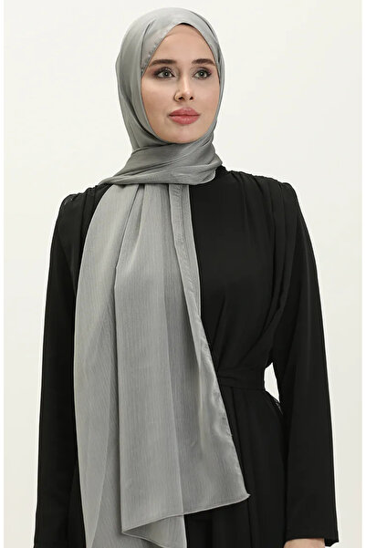 sefamerve Aymina Janjan Сірий шифонний шаль - 7586-02