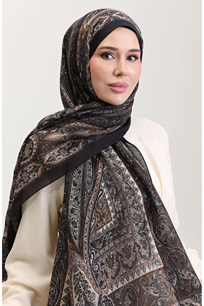 sefamerve Ethnic Κεχριμπάρι Σάλι 70277-03 Πικρό Καφέ