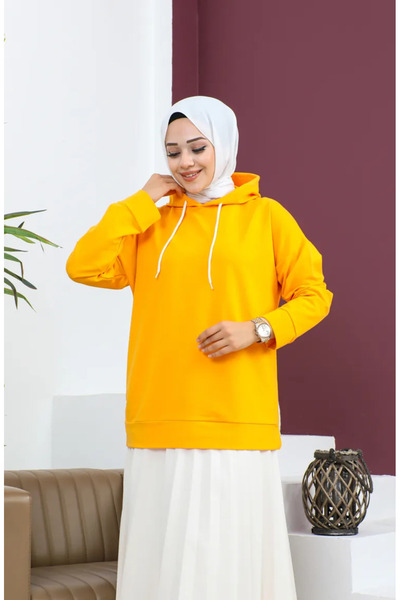 sefamerve 23002-09 Model Sa kapuljačom Zlatna majica