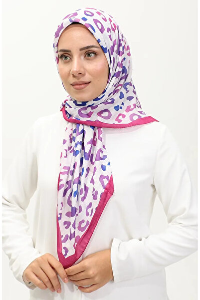 sefamerve Фуксія Сакс Леопардовий Візерунок Шарф - 2057-04