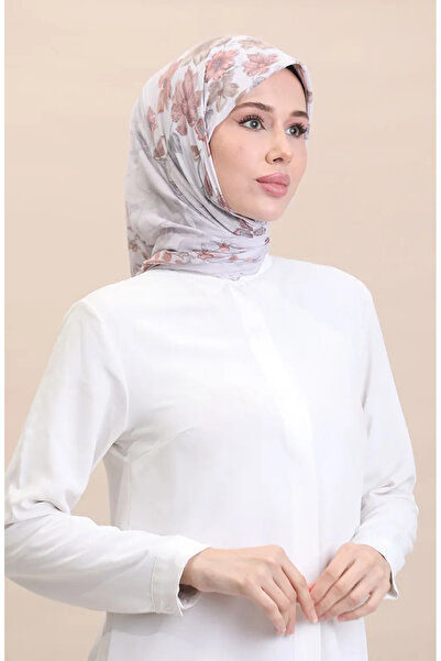 sefamerve Desenli Eşarp CVS-04 Gri Kiremit