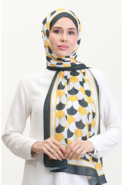 sefamerve Μαλακό σάλι με σχέδιο 70266-02 Κίτρινο Μαύρο