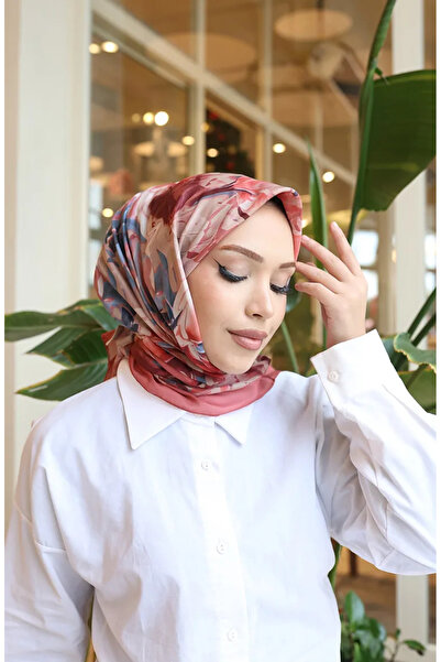 sefamerve وشاح قطني منقوش 70335-10 قشرة البصل والورد المجفف