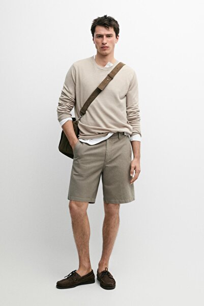 Massimo Dutti Keten bermuda şort