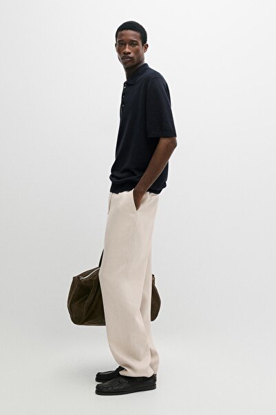 Massimo Dutti Total look keten pantolon, bel detaylı