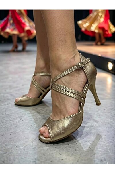 SUNA Gold Flat Closed Heel - 8.5cm 13 Pont Tango Dancing and Evening Dress Shoes
