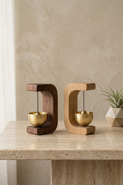 wiesmann 1 Adet Ahşap Metal Yapışkanlı Ve Mıknatıslı Deprem Zili Kapı Çanı De...