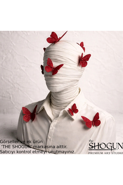 The Shogun Butterfly Passion Mumya Büst | 270mm x 250mm Büyük Boy Dekorasyon