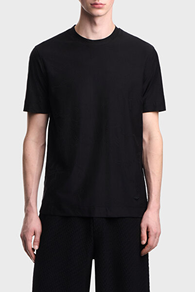 Emporio Armani Cotton and Silk Blend Regular Fit Crew Neck T-Shirt Men's t Sh...