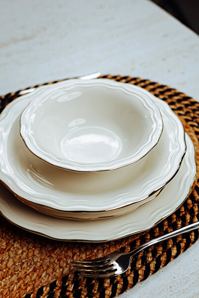 Tulü Porselen TULU PORSELEN 24 PARÇA PREMIUM 6KİŞİLİK SUNUM YEMEK TAKIMI