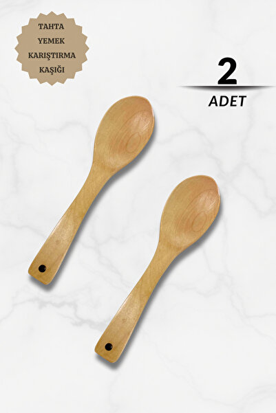 ViZKA Tahta Yemek Karıştırma Kaşığı , Bambu Kaşık , Ahşap Servis Kaşığı 27cm