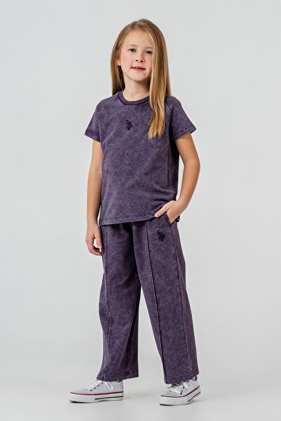 U.S. Polo Assn. U.S. Polo Assn. Set de pijamale mov pentru fete