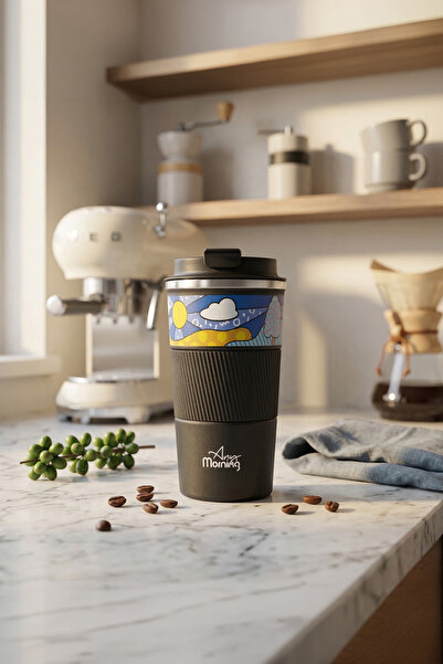 Any Morning Any Morning Thermos 17 oz. Cana de voiaj izolata din otel inoxida...