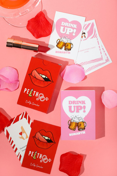 drink up Romantik Içki Oyunu Ve Peitho Çiftlere Özel Ikili Oyun Seti | Sevgililer Günü Kart Oyunu |