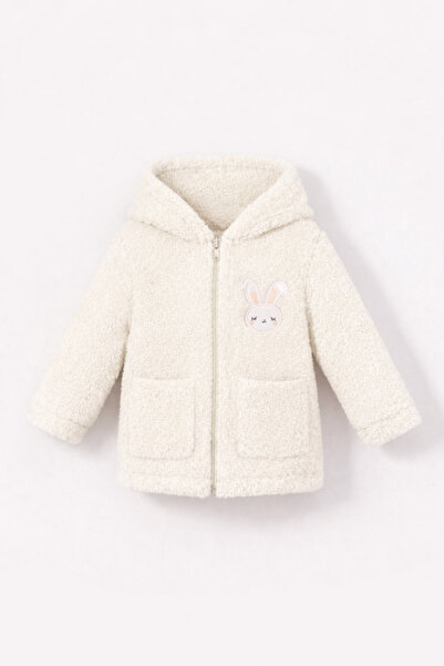 Bubito سترة شتوية من القطيفة ويلسوفت مطرزة على شكل أرنب للفتيات الصغيرات - بس...