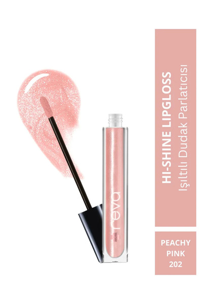 REVA Işıltılı Dudak Parlatıcısı - Hi-shine Lip Gloss Peachy Pink - No: 202 - ...