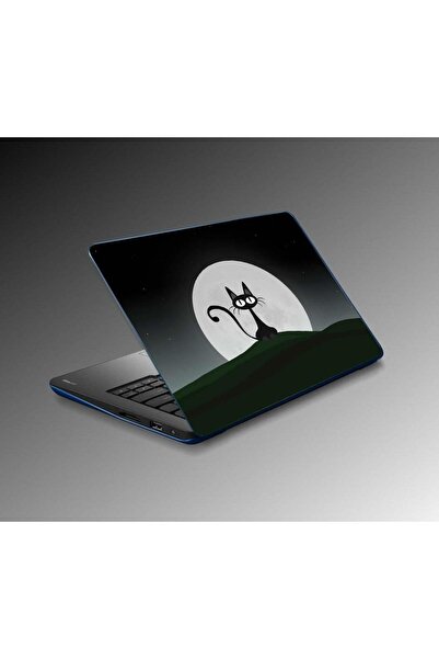 StickerArt Laptop Sticker Notebook Pc Kaplama Etiketi Black Cat