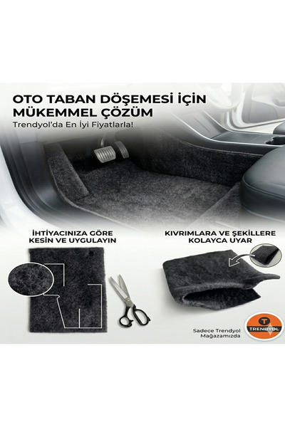 Oto Döşeme Malzemeleri Oto Taban Döşemelik Antrasit Apresiz Kalın Yumoş Halı ...