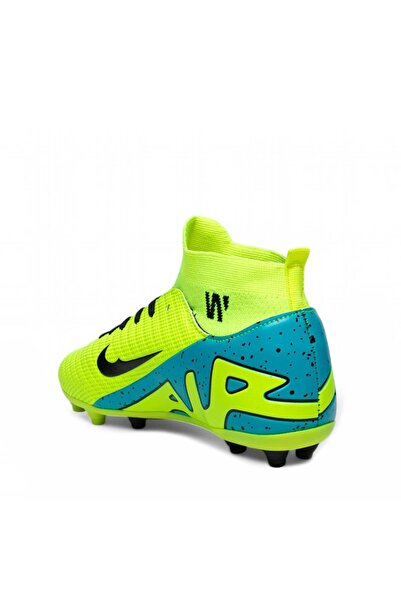 Walked Жълти мъжки детски футболни обувки с шипове и каишка за изкуствена трева