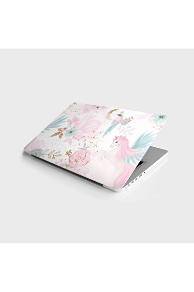 StickerArt Laptop Sticker Bilgisayar Notebook Pc Kaplama Etiketi Pembe At ve Kuş