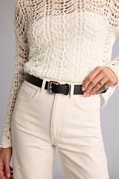 DeFacto Women's Rectangular Buckle Faux Leather Daily Belt H5022Axns