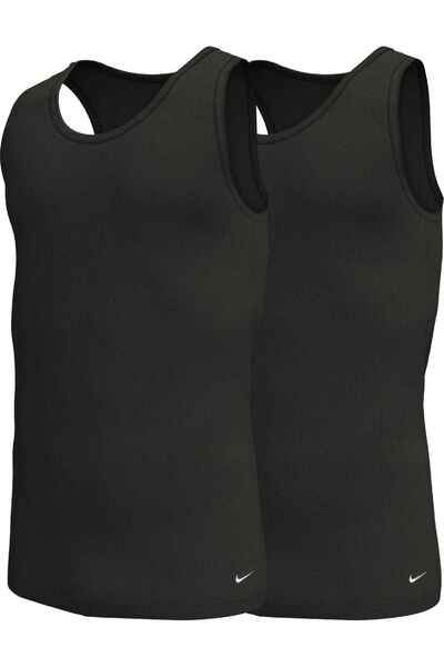 Nike قميص داخلي رجالي أسود بشعار العلامة التجارية مناسب للاستخدام اليومي NQ00...