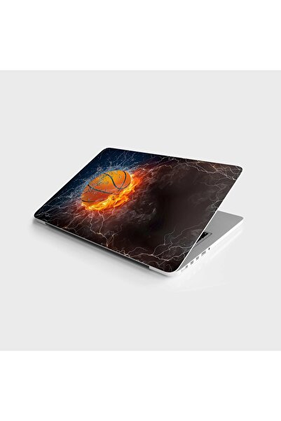 StickerArt Laptop Sticker Bilgisayar Notebook Pc Kaplama Etiketi Basketball Fire