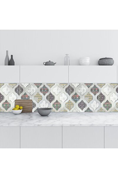 StickerArt Mutfak Tezgah Arası Folyo Fayans Kaplama Folyosu Renkli Design Ser...