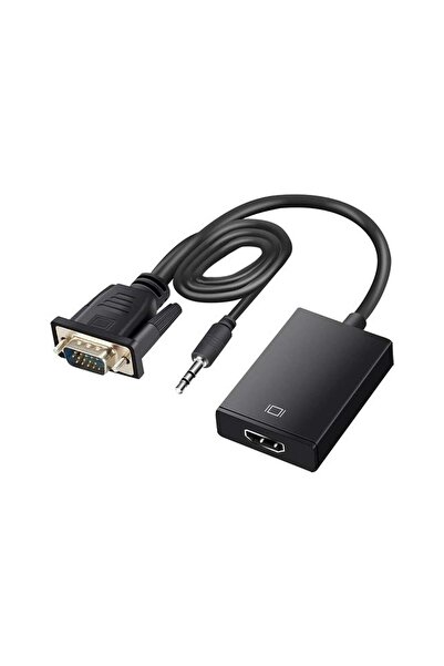 Genel Markalar G-537K VGA To HDMI Çevirici Adaptör 3.5 Mm Ses Girişli