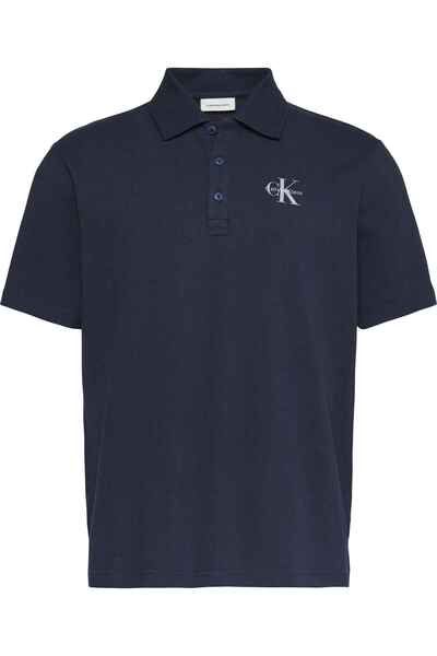 Calvin Klein Мъжка тениска с лого на марка, от органичен памук, с поло яка, к...