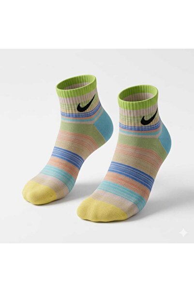 NoNameStore7 NIKE-Set 2 perechi de sosete de dama, pana la glezna, Multicolor...