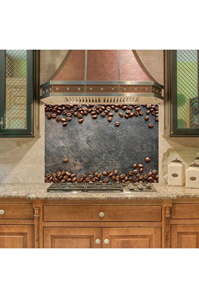 StickerArt Mutfak Duvar Tezgah Arası Ocak Arkası Sticker Kaplama Kahve Çekirdeği