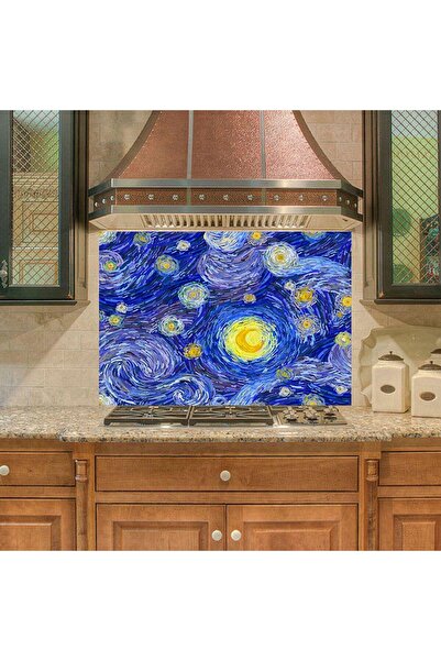 StickerArt Mutfak Duvar Tezgah Arası Ocak Arkası Sticker Kaplama Van Gogh