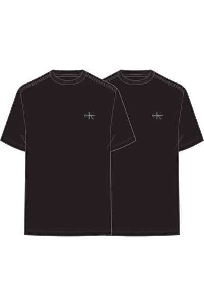 Calvin Klein Men's Brand Logo T-Shirt Suitable for Daily Use Black-Black T-Sh...