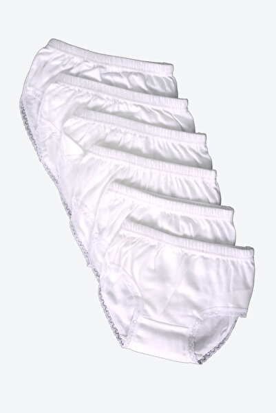 FAAL PACHET DE 6 CHILOȚI PENTRU FETE, 100% BUMBAC RIBANA, ALBI